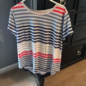 Sonoma Women’s Striped Blue and Red T-The Everyday Tee